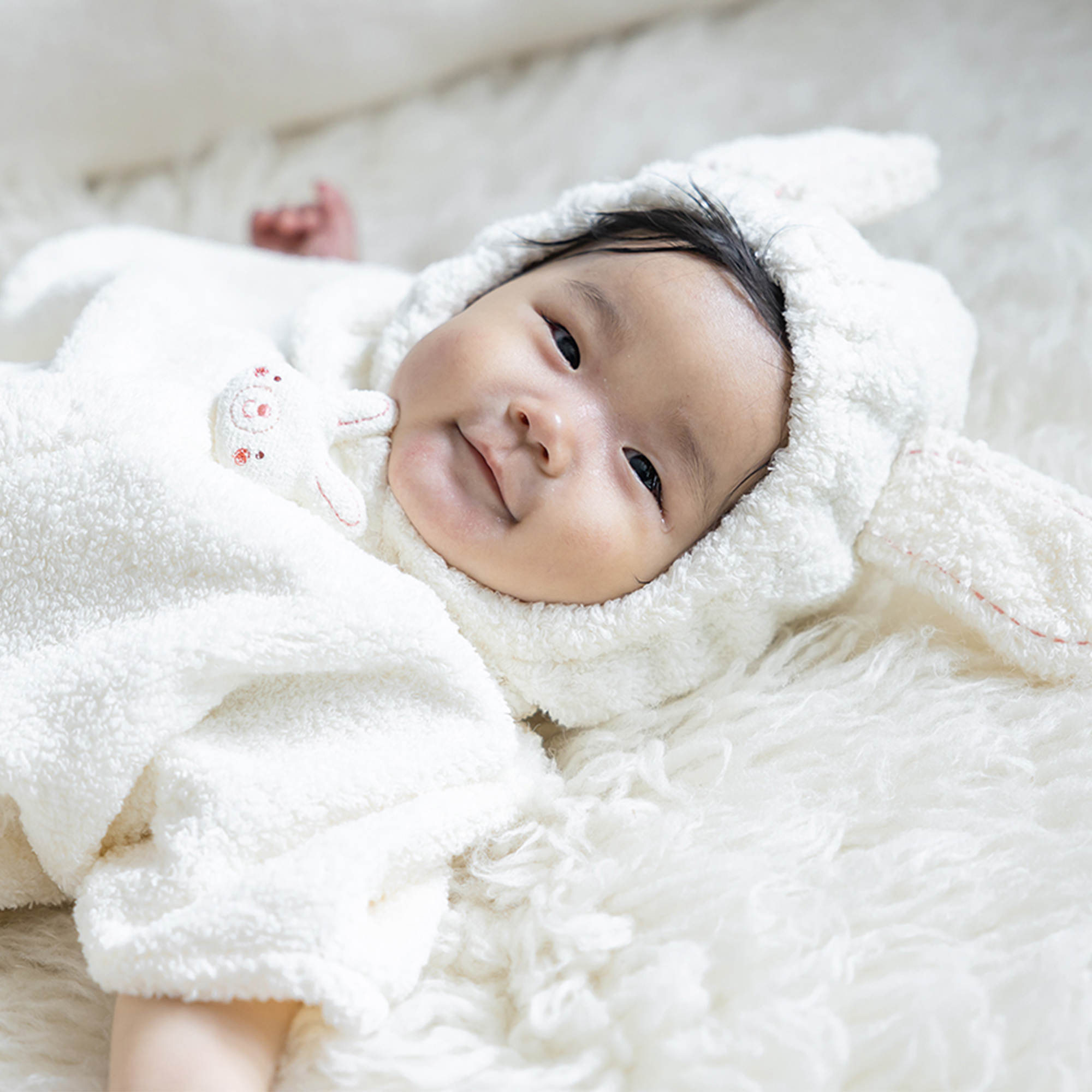 【BOX付ギフト】ギフトセット/バスポンチョ＆ラトル/もこもこ