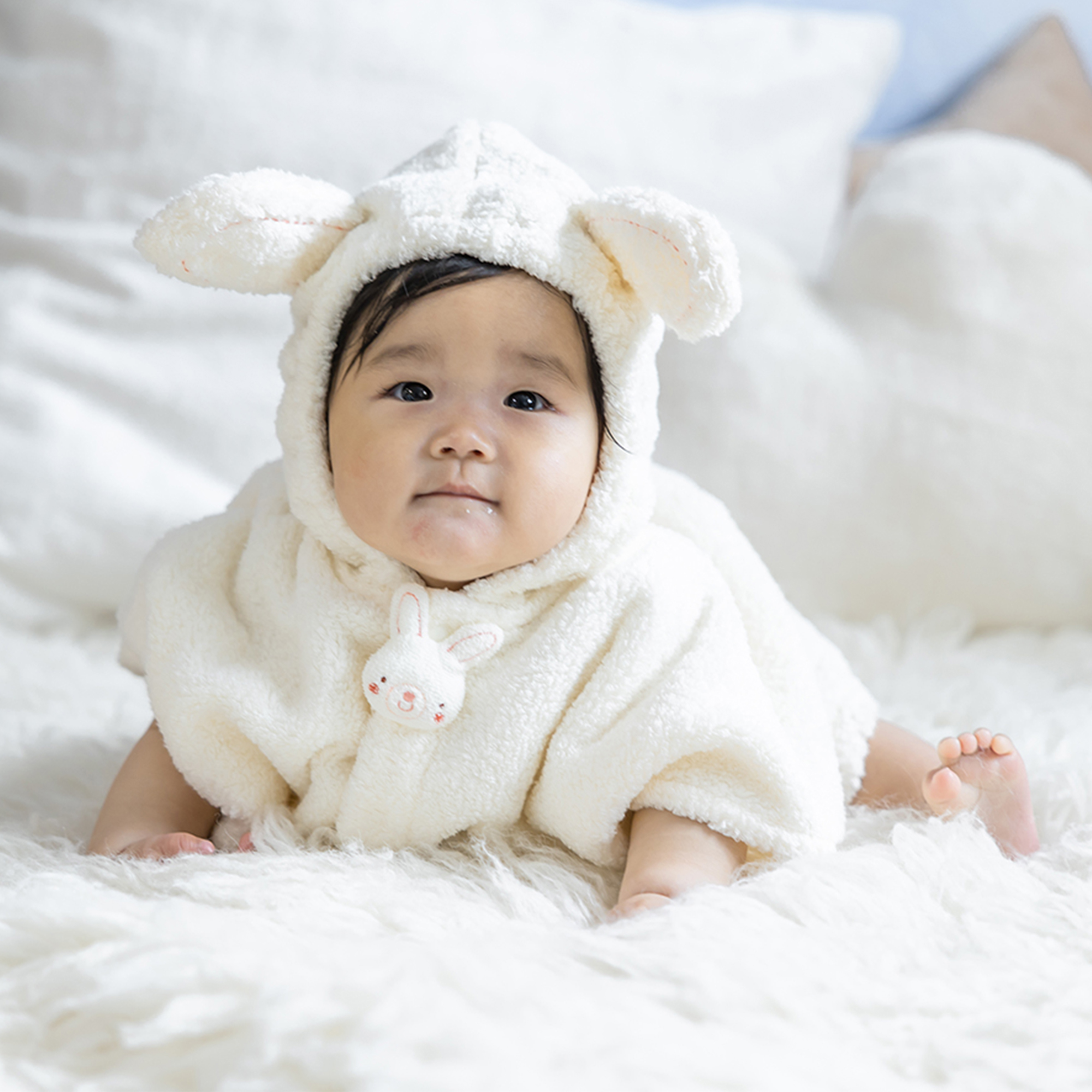 【BOX付ギフト】ギフトセット/バスポンチョ＆ラトル/もこもこ