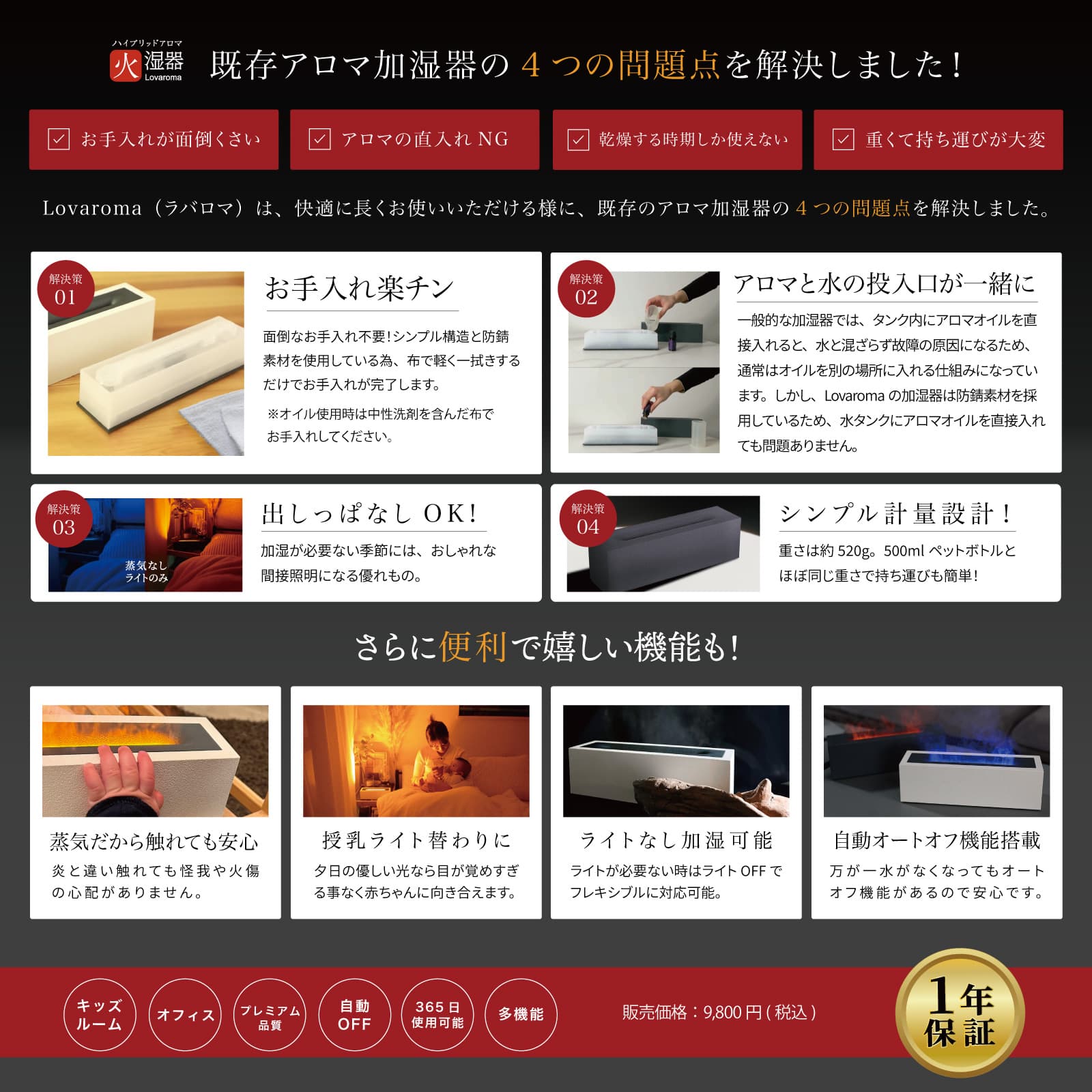 ハイブリッドアロマ加湿器