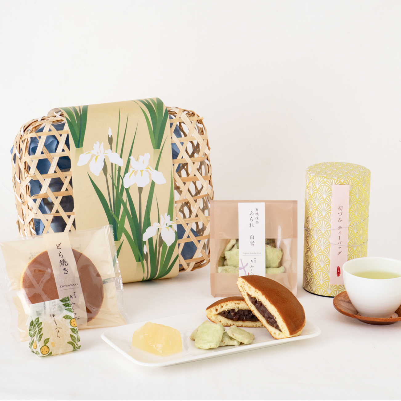 竹籠　新茶ギフト