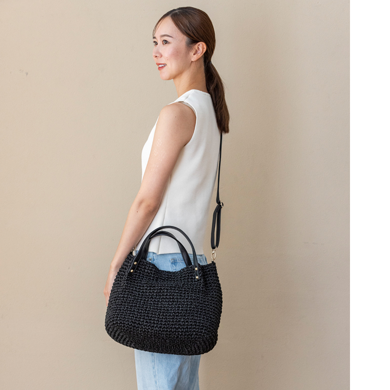 【シリーズ累計8,210個販売】チクチクしない かごバッグ 斜めがけできる ショルダーバッグ 256