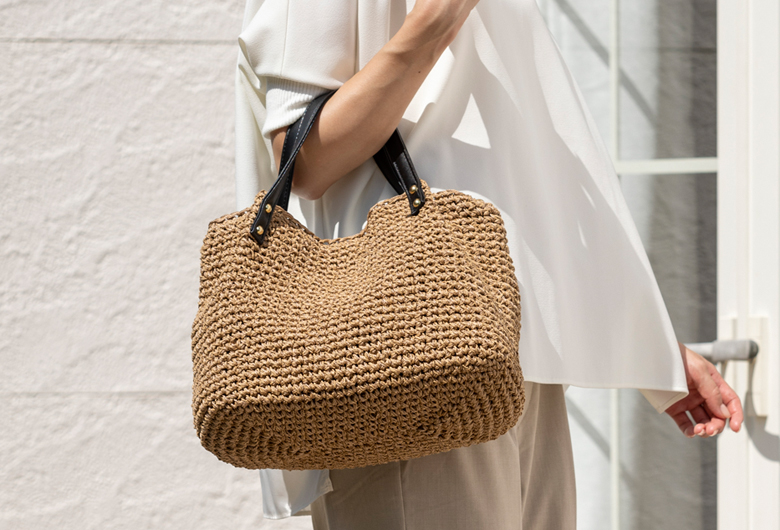 【シリーズ累計8,210個販売】チクチクしない かごバッグ 斜めがけできる ショルダーバッグ 256