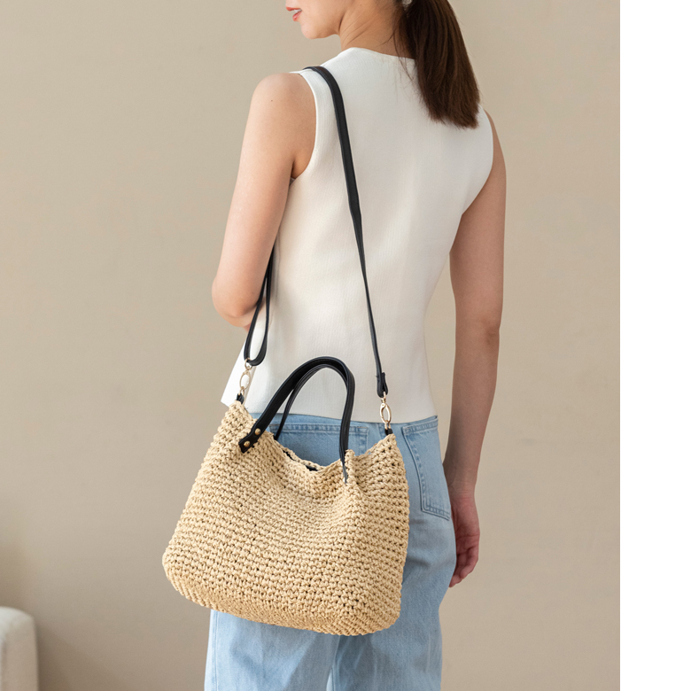 【シリーズ累計8,210個販売】チクチクしない かごバッグ 斜めがけできる ショルダーバッグ 256