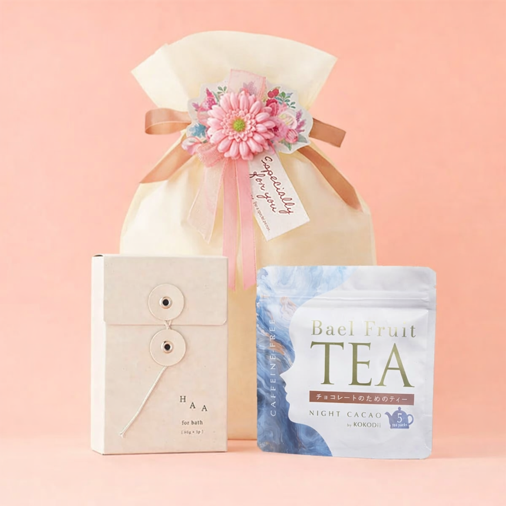 【ラッピング付き】癒しの時間を贈る！入浴剤とベールフルーツティーのセット