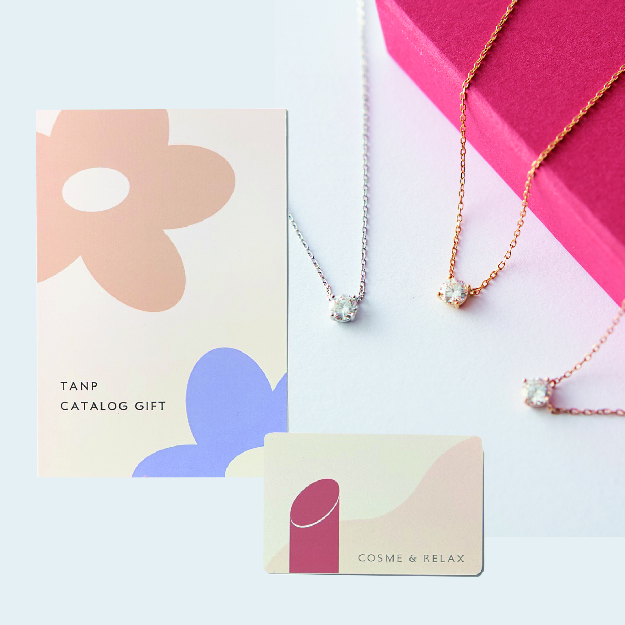 【写真BOX付き】一粒ネックレス&選べるコスメカタログ