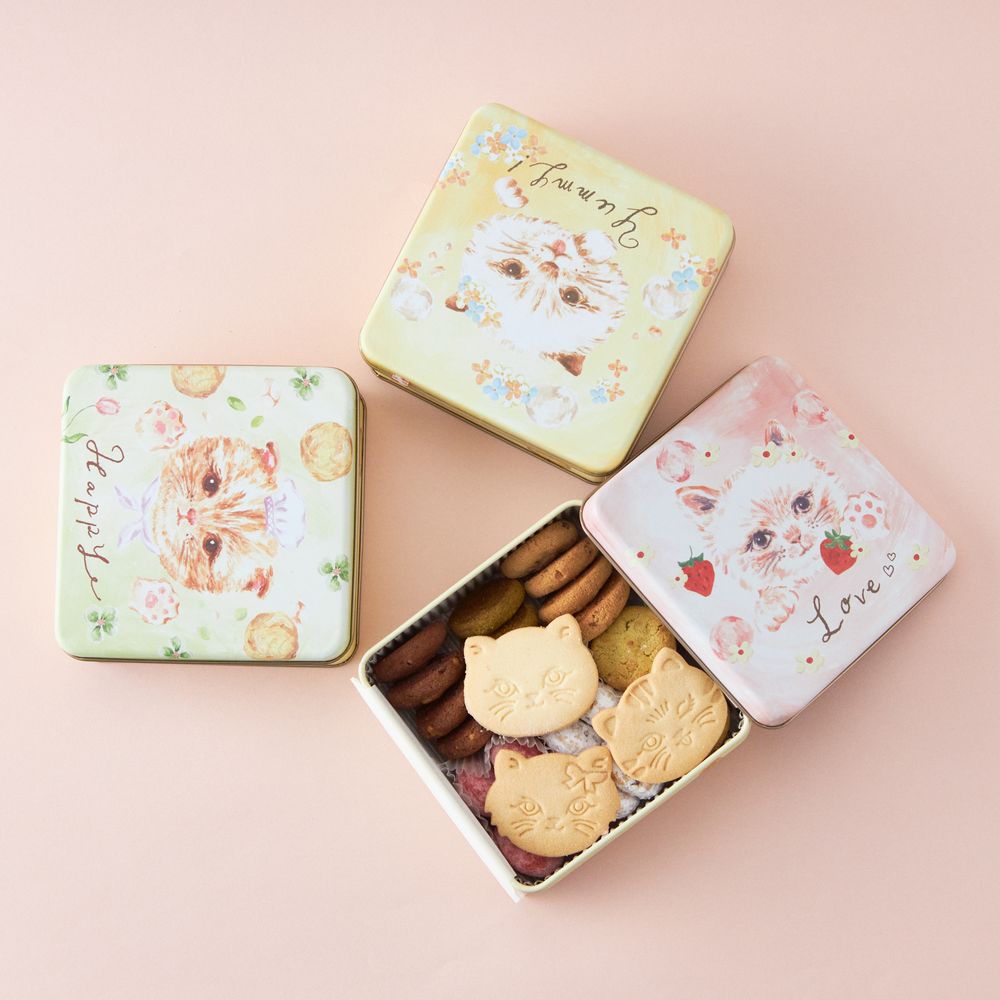 【母の日限定】母の日メッセージ入りタンブラーとこねこのこねこねクッキー缶セット