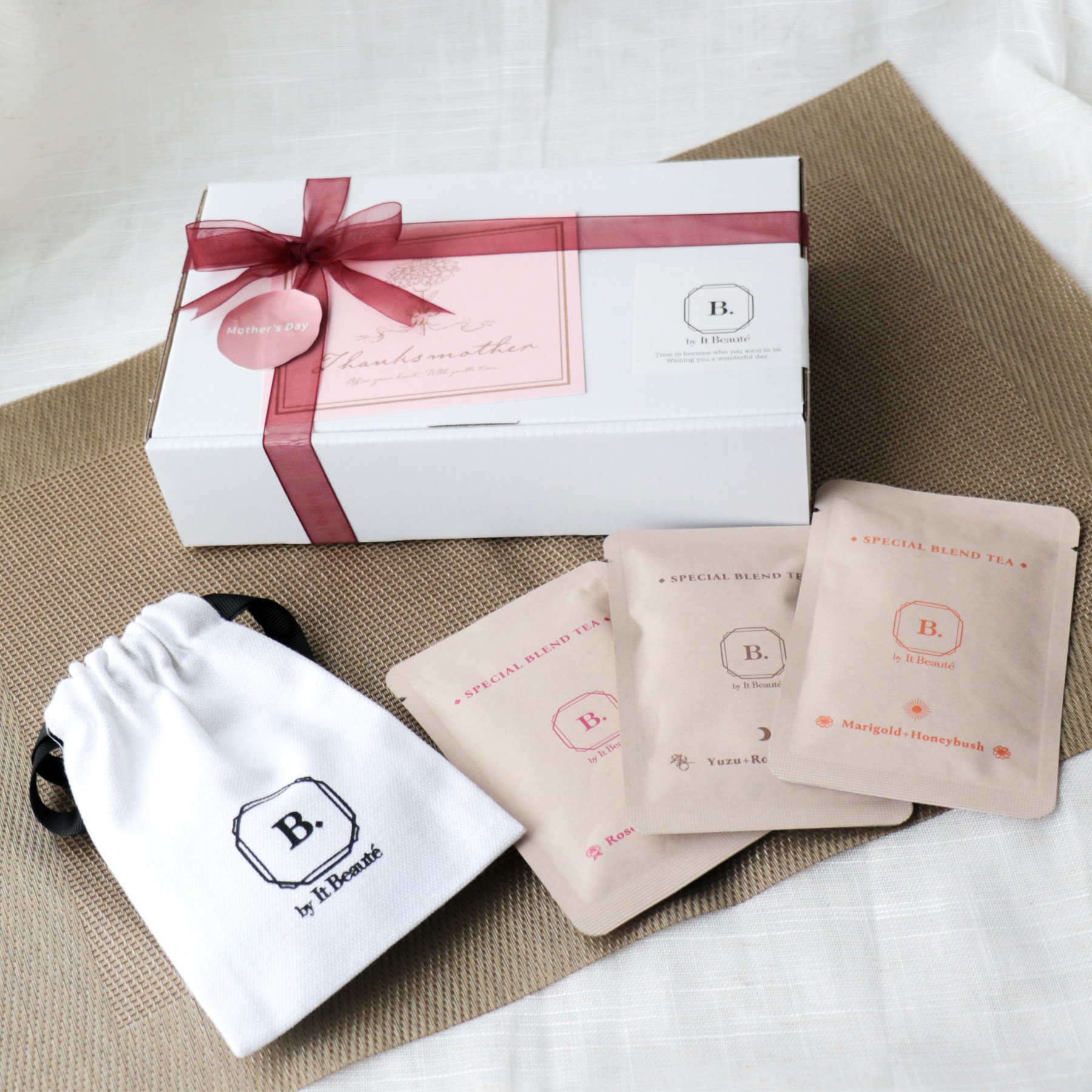 母の日限定 ティーギフトボックス ハーブティー3種×2包とオリジナル