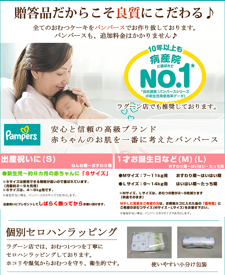 ふわふわブランケット付き ラルフローレン 3段おむつケーキ