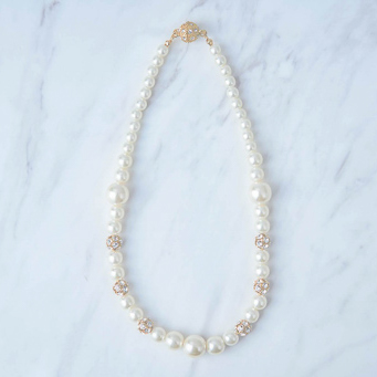 アクリルパールxパヴェボールマグネットネックレス MN18589