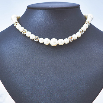 アクリルパールxパヴェボールマグネットネックレス MN18589