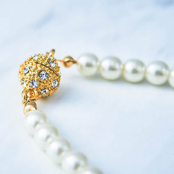 アクリルパールxパヴェボールマグネットネックレス MN18589