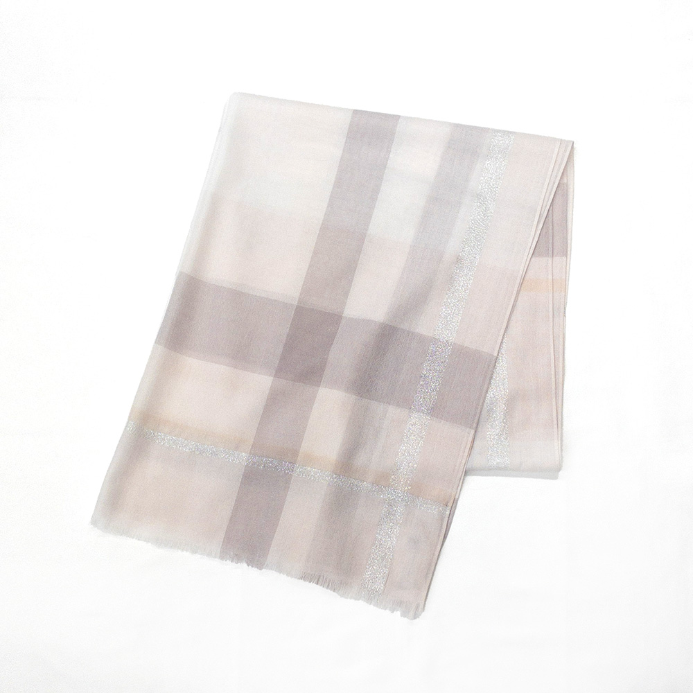 春色パステルラメチェックサマーストール