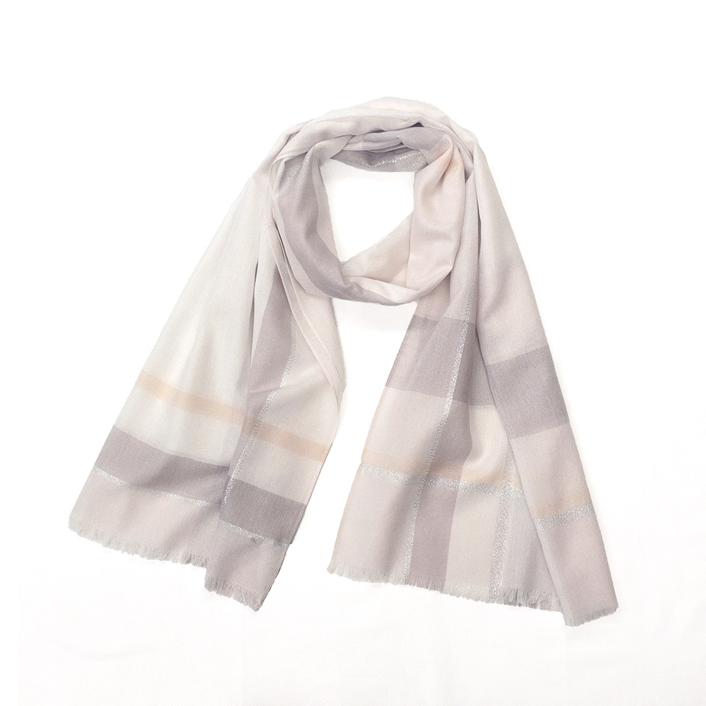 春色パステルラメチェックサマーストール