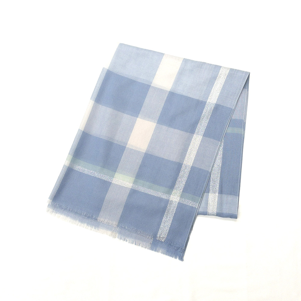 春色パステルラメチェックサマーストール