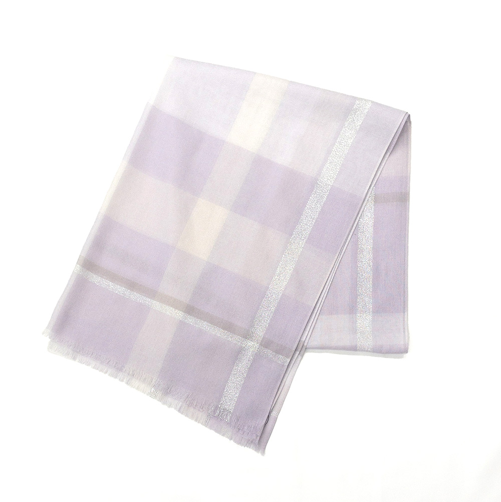 春色パステルラメチェックサマーストール