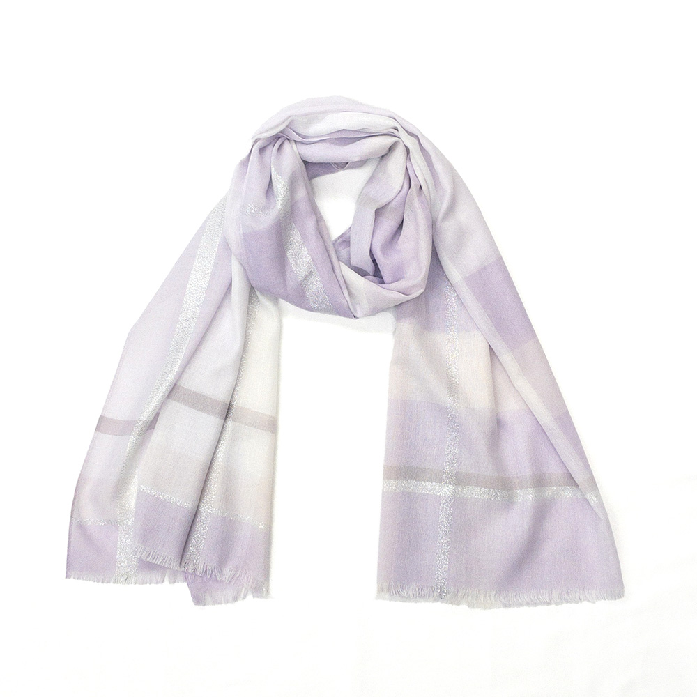 春色パステルラメチェックサマーストール