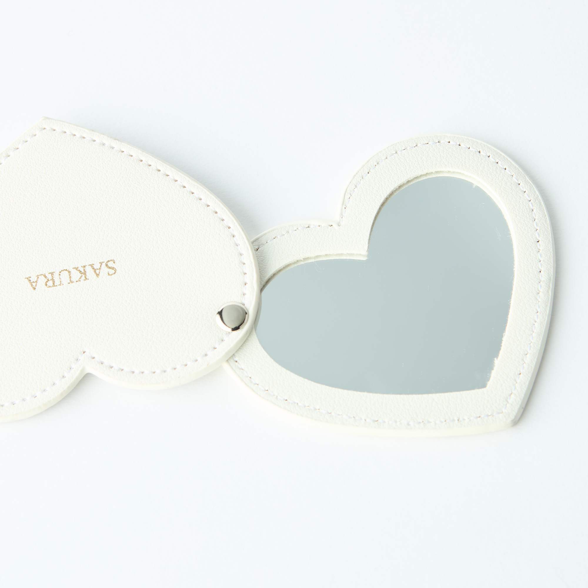 【名入れ】ハートレザーコンパクトミラー