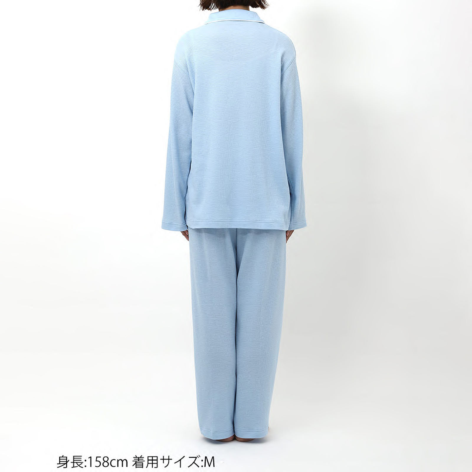 【厳選素材の極上の肌ざわり】天綿100%ワッフル調ダブルジャカードパジャマペアセット【睡眠科学】