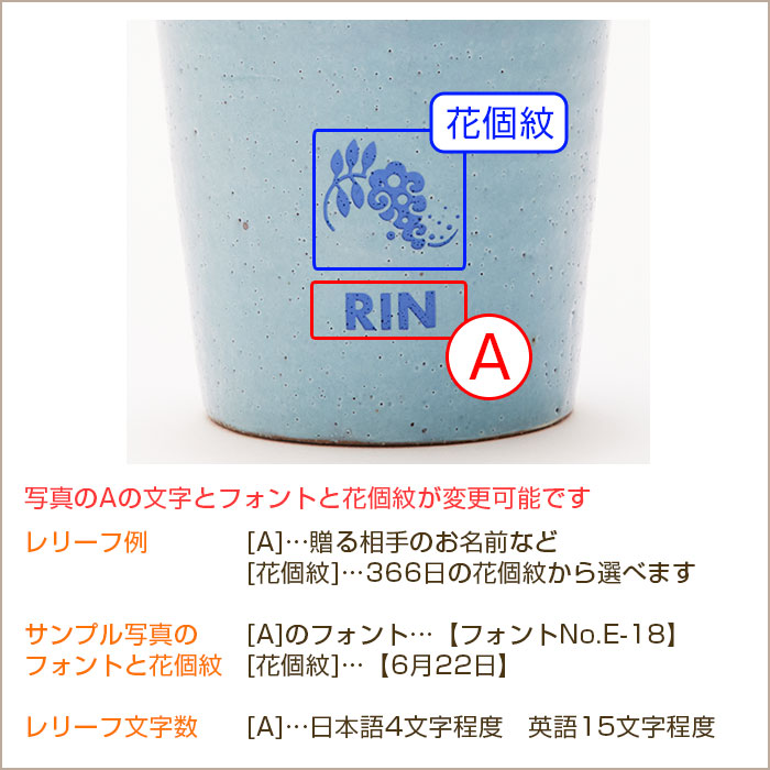 花個紋 名入れカップ 信楽焼ホイップカップ