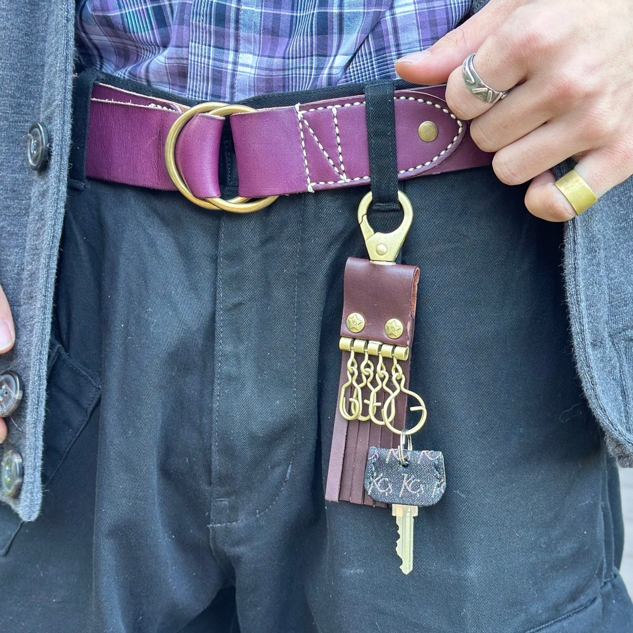 4連キーリング el calamar カウハイド【日本製】