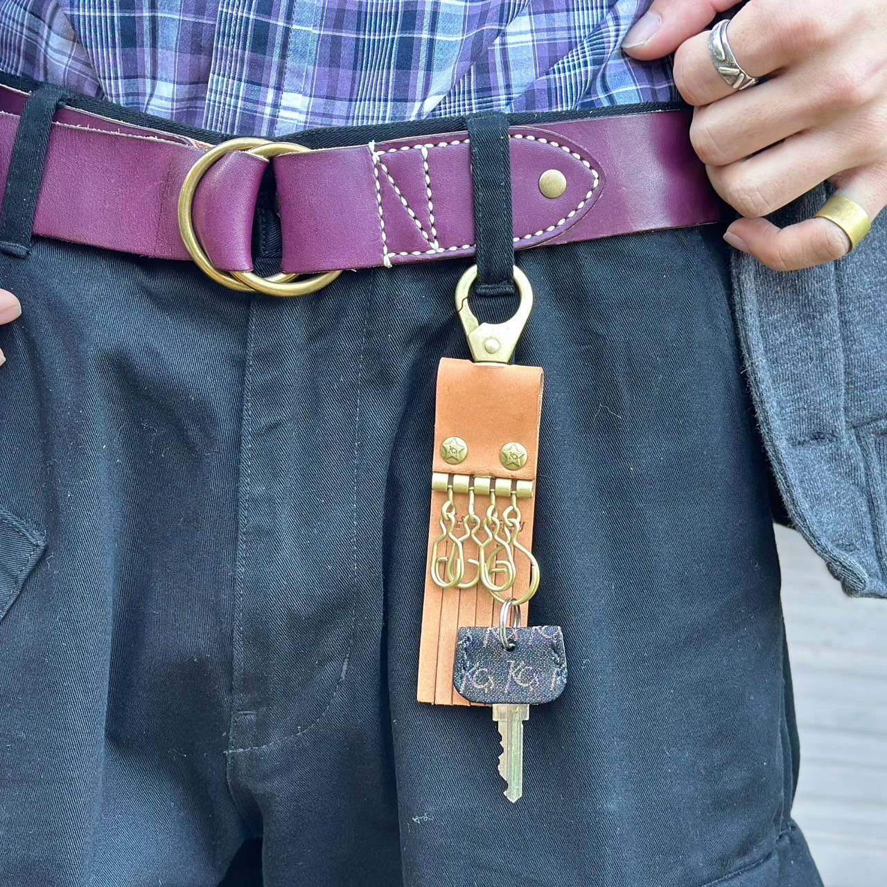 4連キーリング el calamar カウハイド【日本製】