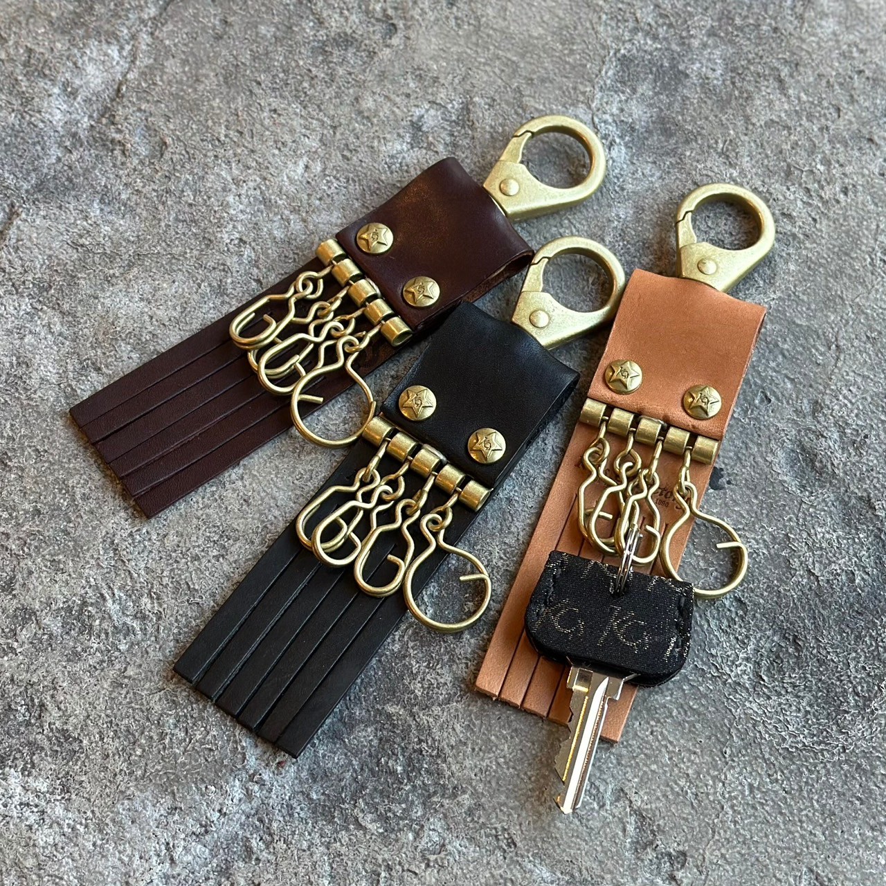 4連キーリング el calamar カウハイド【日本製】