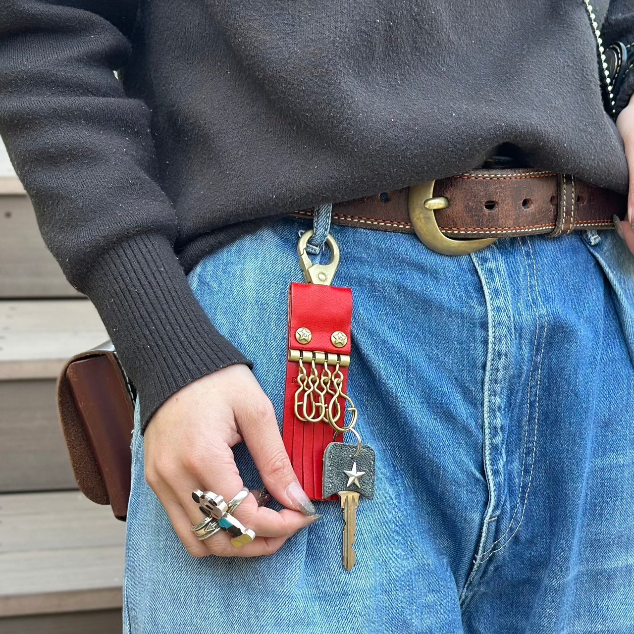 4連キーリング el calamar カウハイド【日本製】