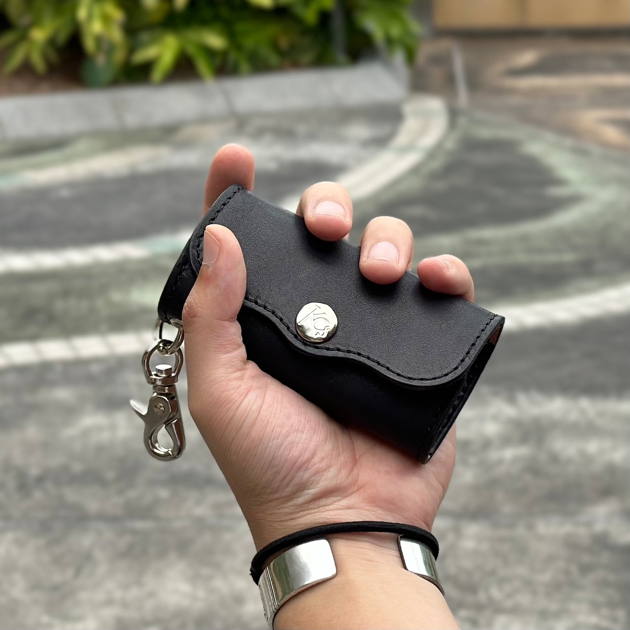 キーケース ハンギング プレート ステアハイド ニッケル