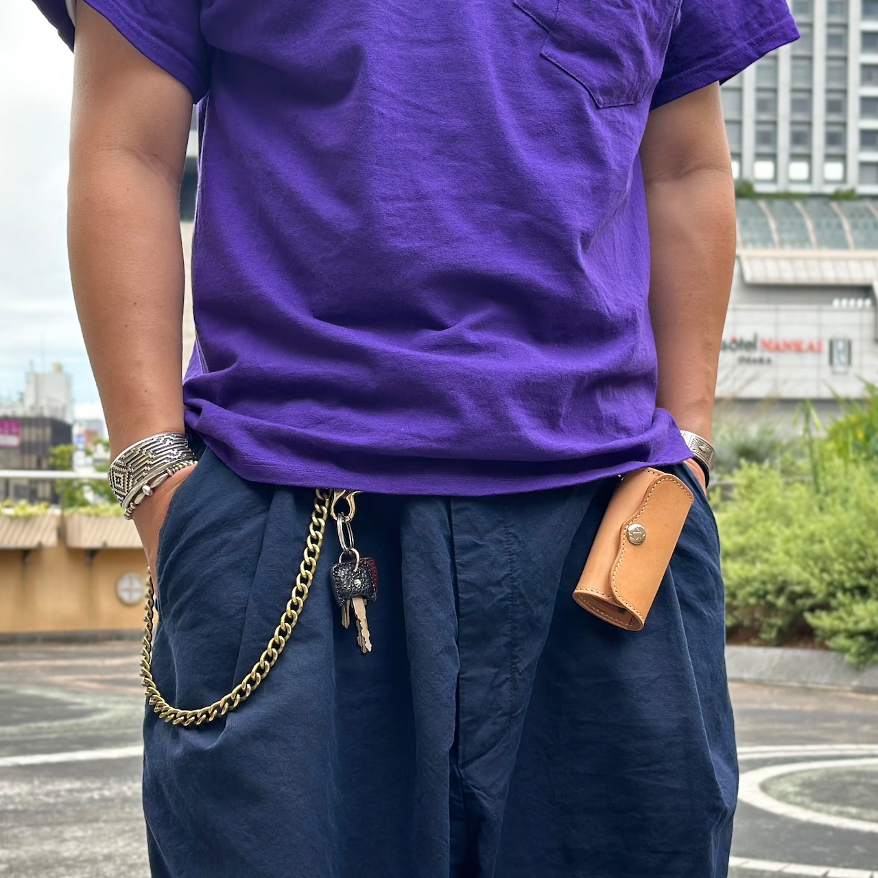 キーケース ハンギング プレート ステアハイド ニッケル