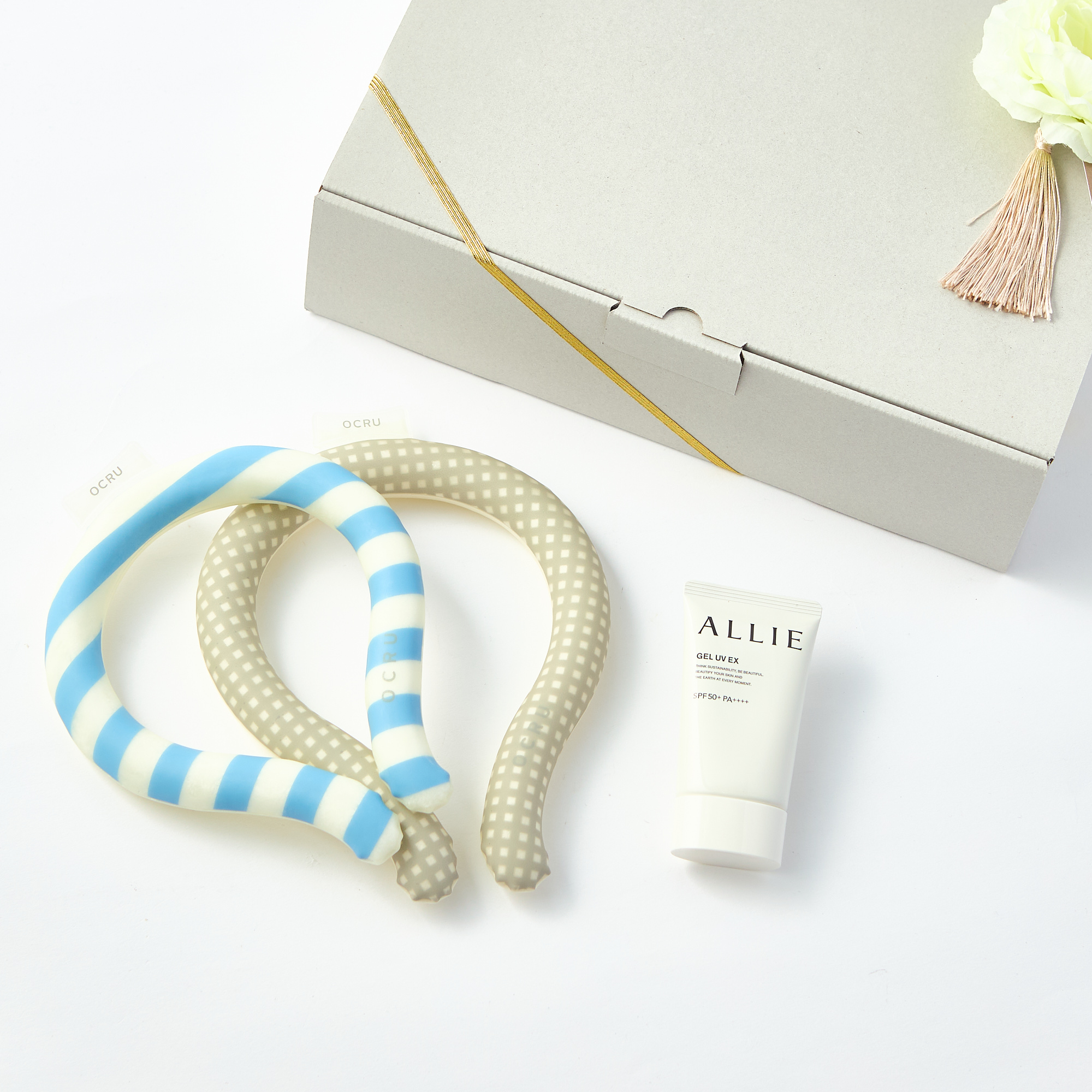 【BOX付】夏のお出かけクールリング＆日焼け止めセット