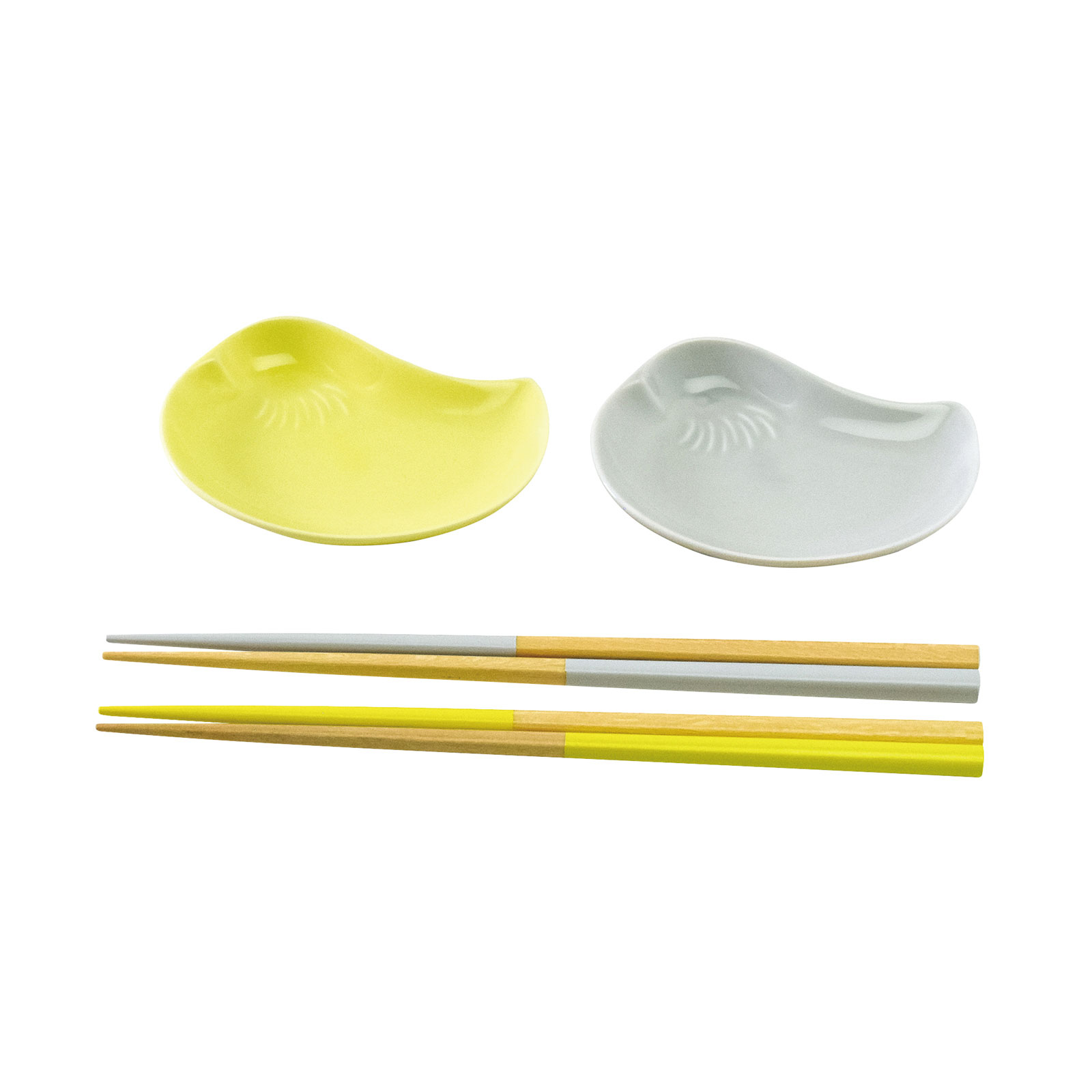 オシドリ　小皿ペアセット箸付
