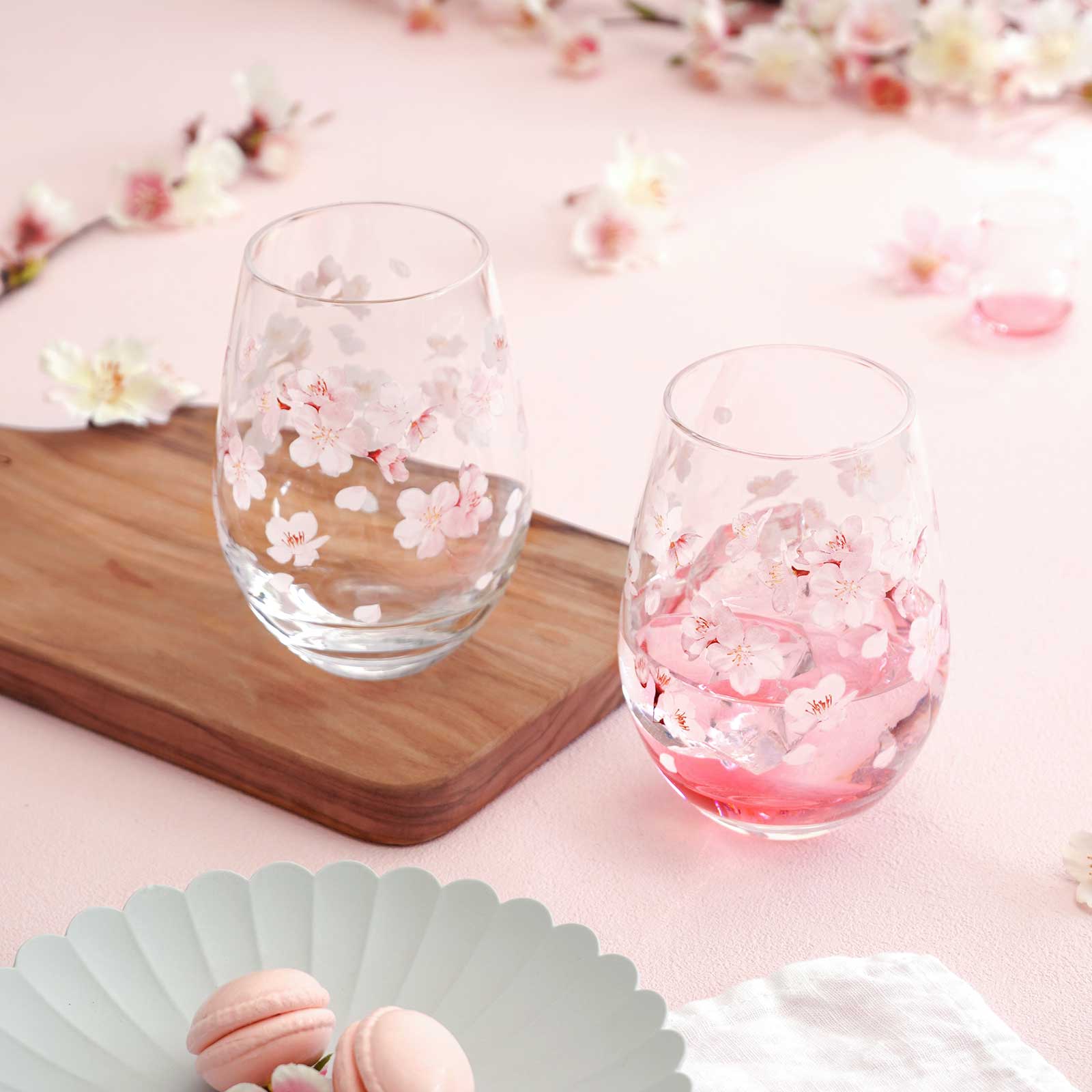 花文 ペアタンブラー(さくら柄)