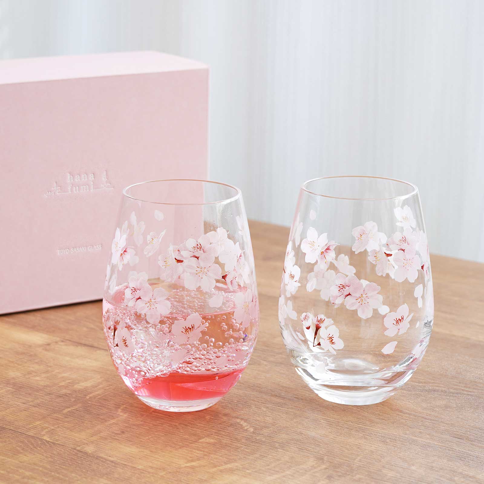 花文 ペアタンブラー(さくら柄)