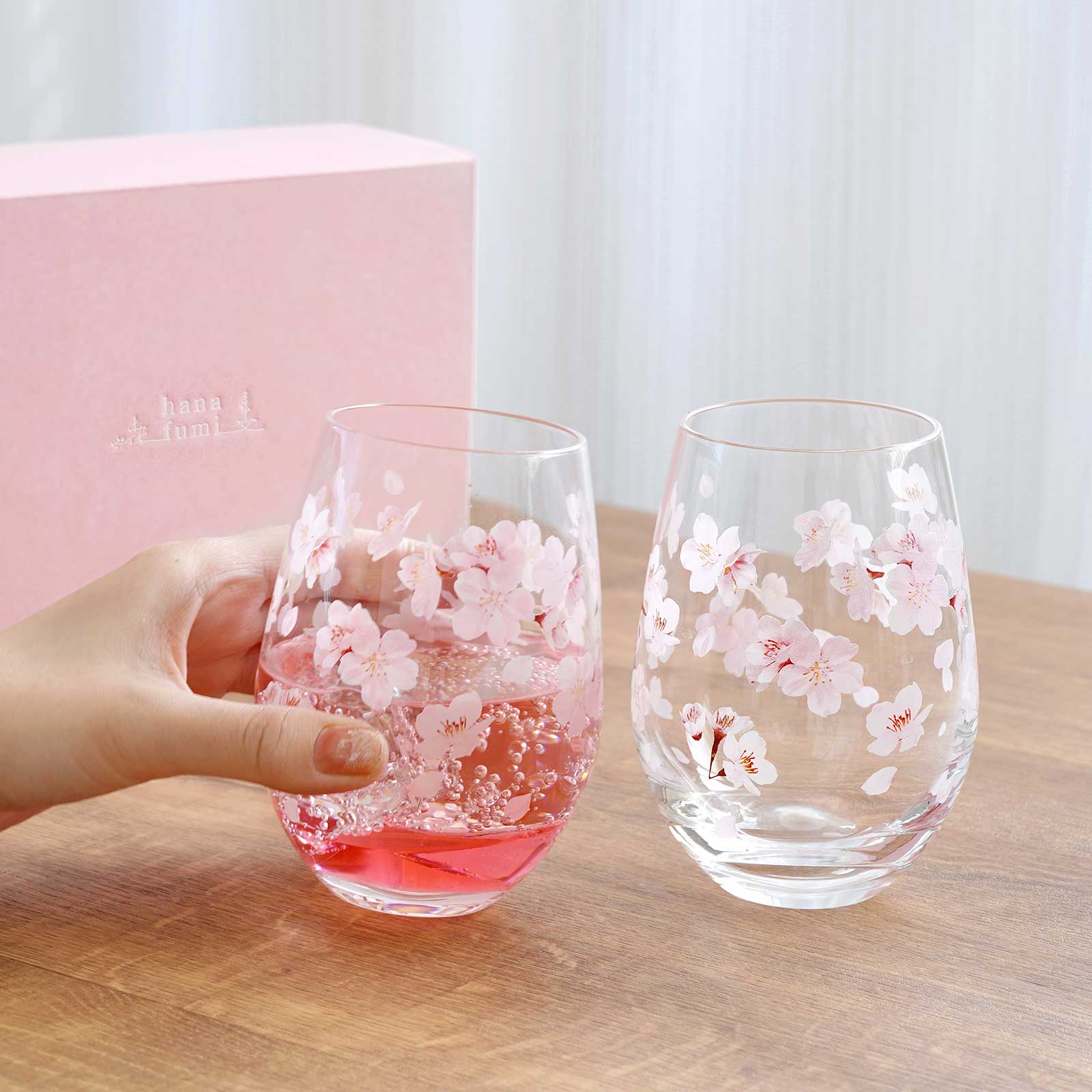 花文 ペアタンブラー(さくら柄)