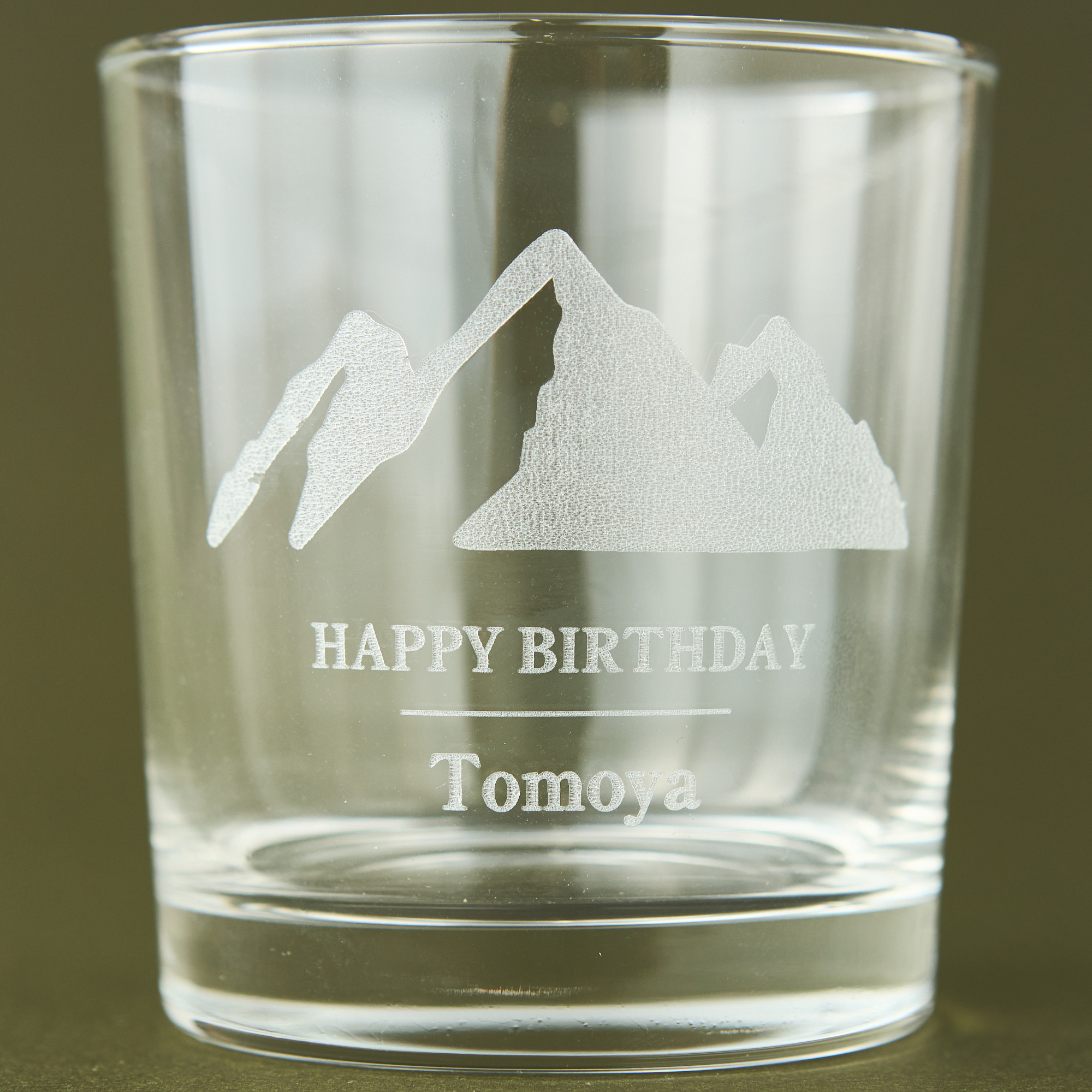 【名入れ・イラストデザイン】ロックグラス&純米酒「菊勇」セット