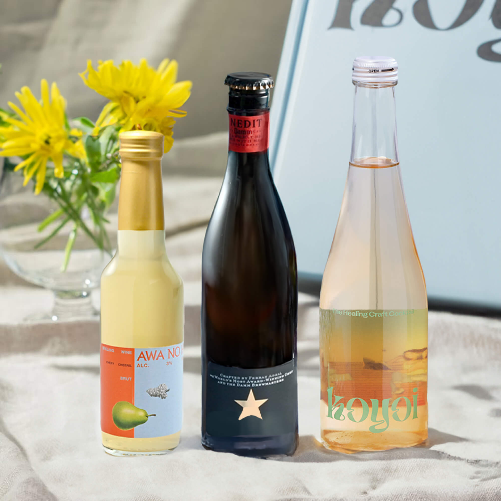 ビール・スパークリング・モヒート3種飲み比べ