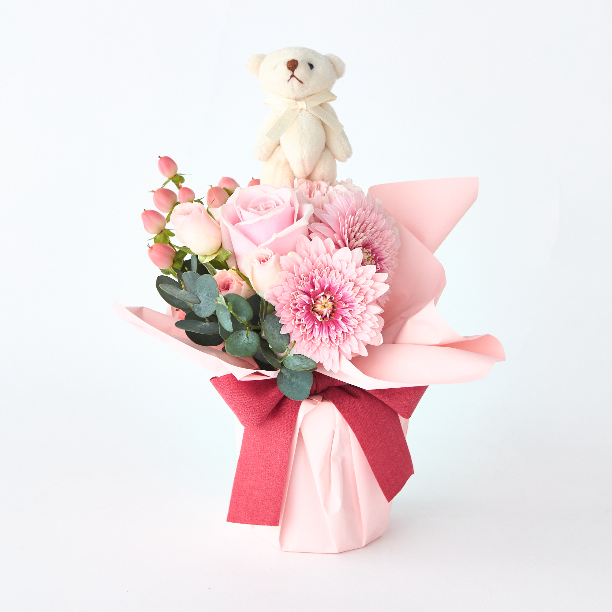 お花で気持ちを届ける そのまま飾れるスタンディングブーケ