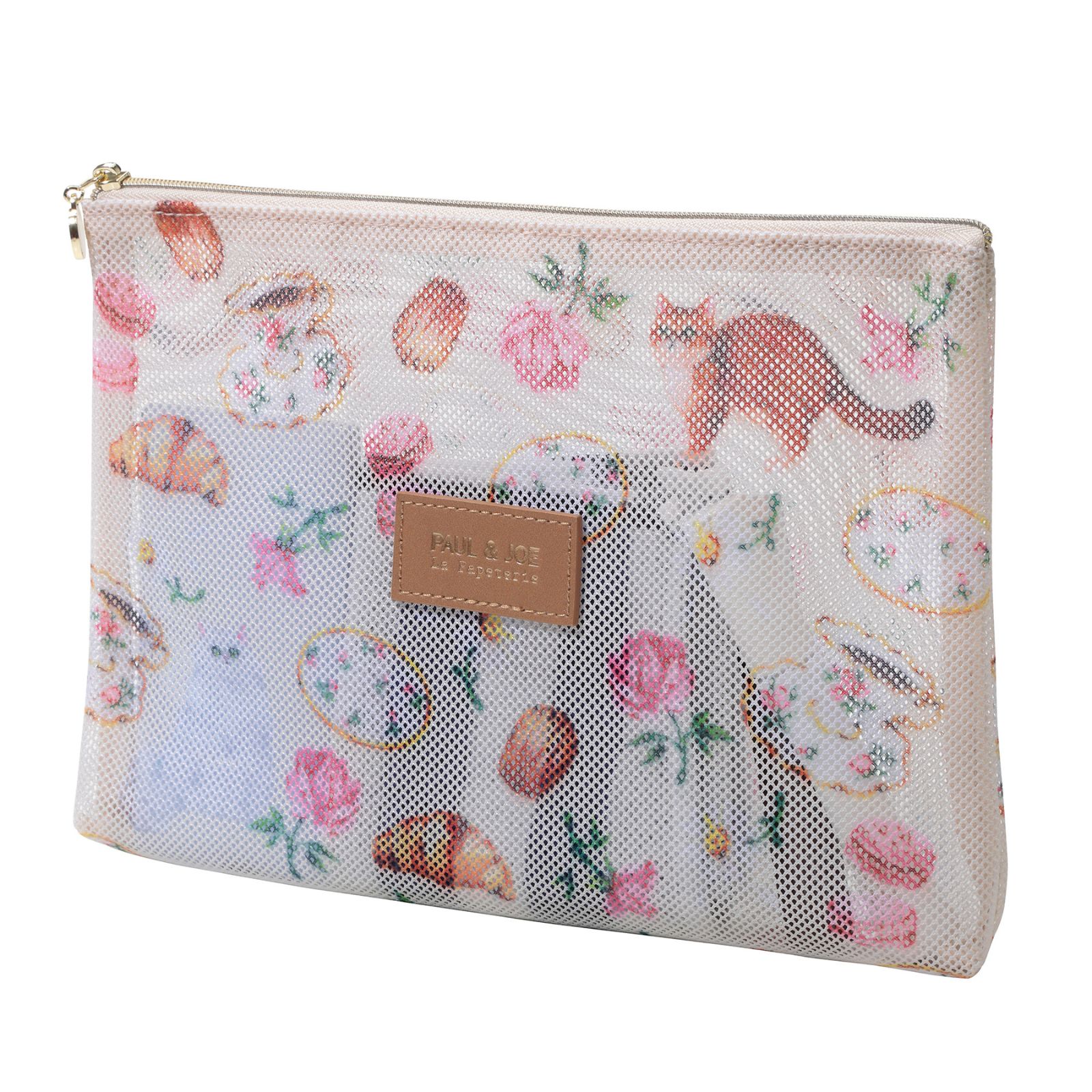 プリントメッシュフラットポーチ