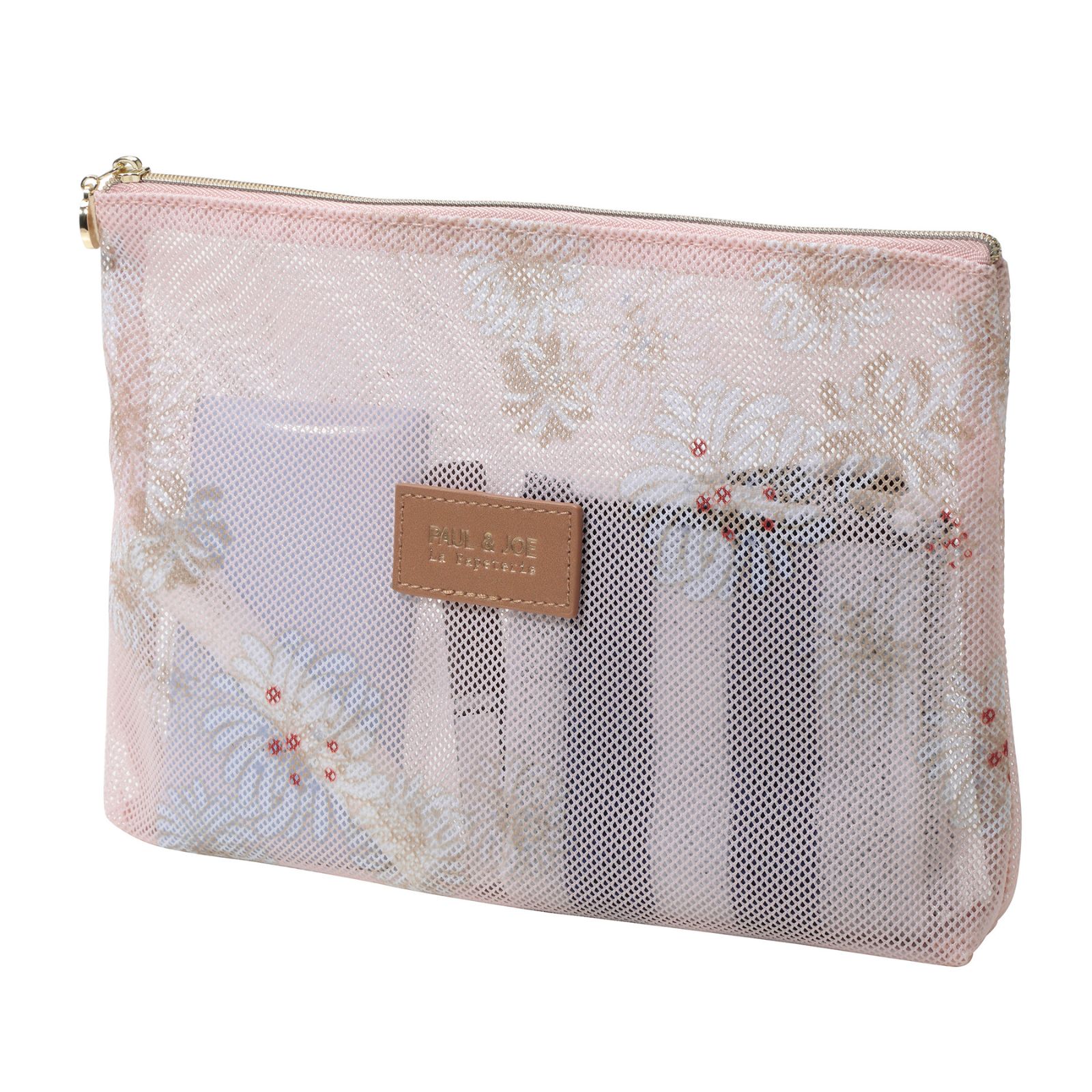 プリントメッシュフラットポーチ