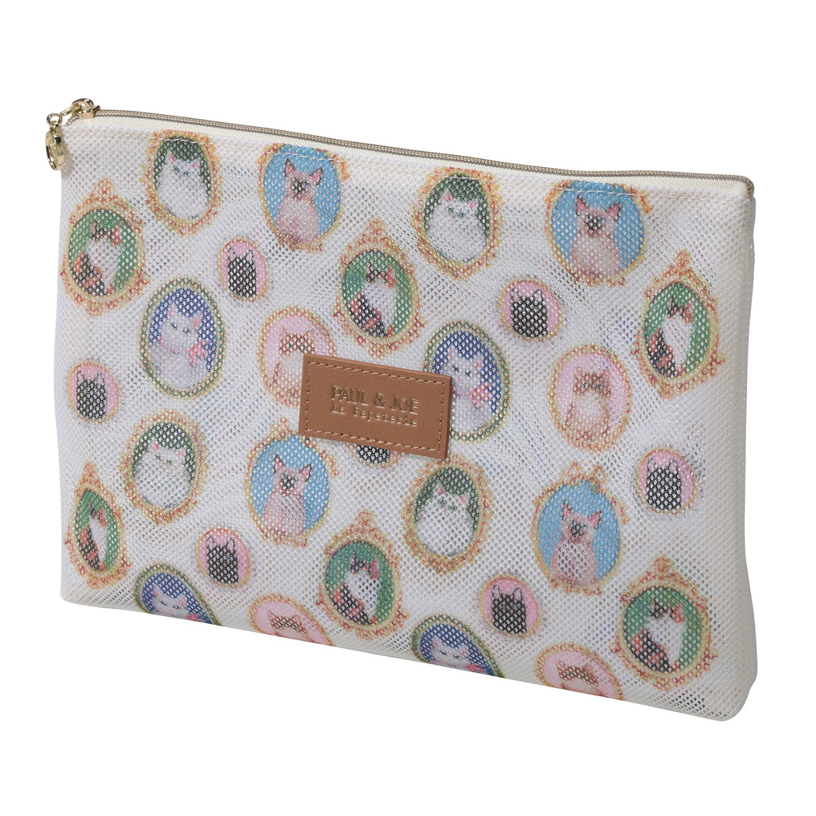 プリントメッシュフラットポーチ