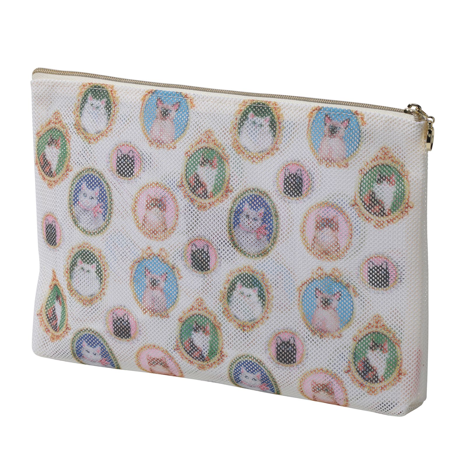 プリントメッシュフラットポーチ