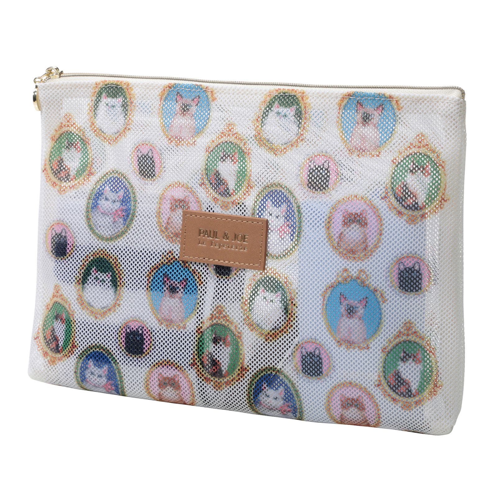 プリントメッシュフラットポーチ