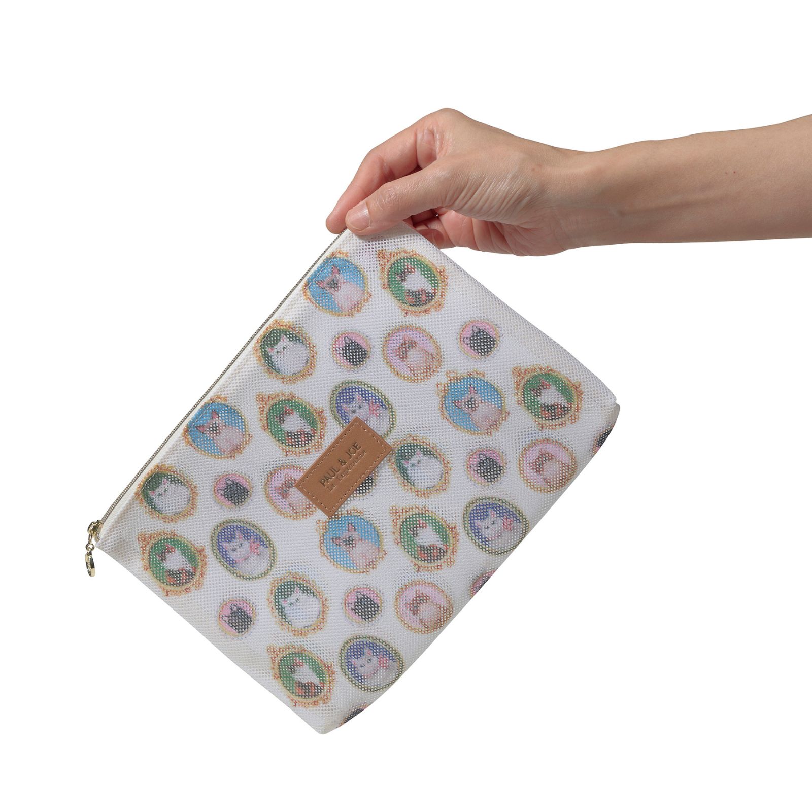 プリントメッシュフラットポーチ