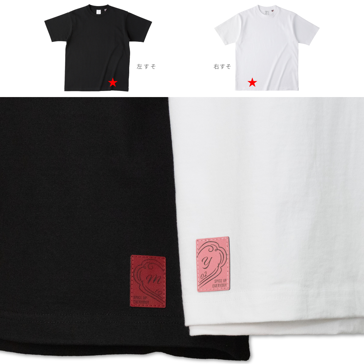 【イニシャル/記念日を刻印できる】2つのタグを合わせてハートに ペアTシャツ USAコットン100%