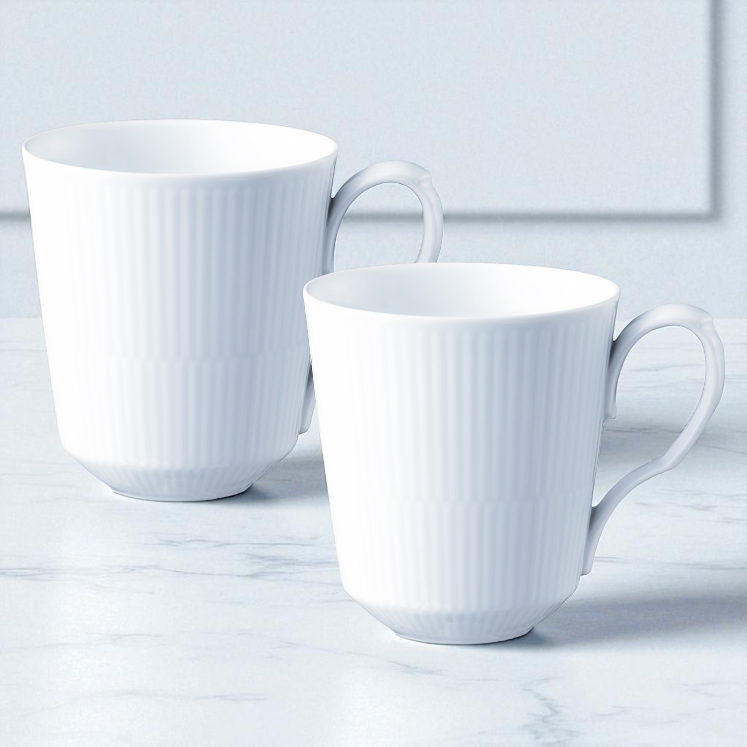 ホワイトフルーテッド マグLペア 380ml | Royal Copenhagen（ロイヤル