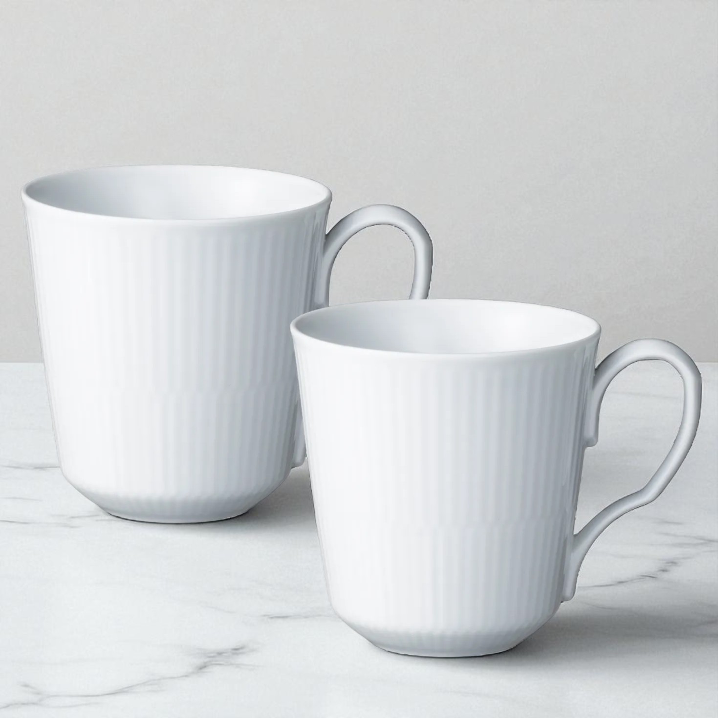 ホワイトフルーテッド　マグSペア　280ml