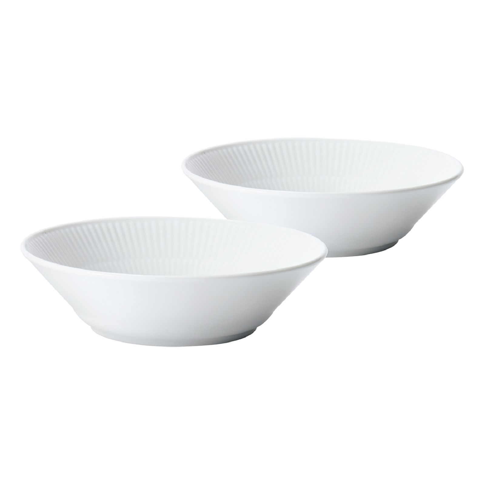 ホワイトフルーテッド ディープ プレート 17cm 2枚セット