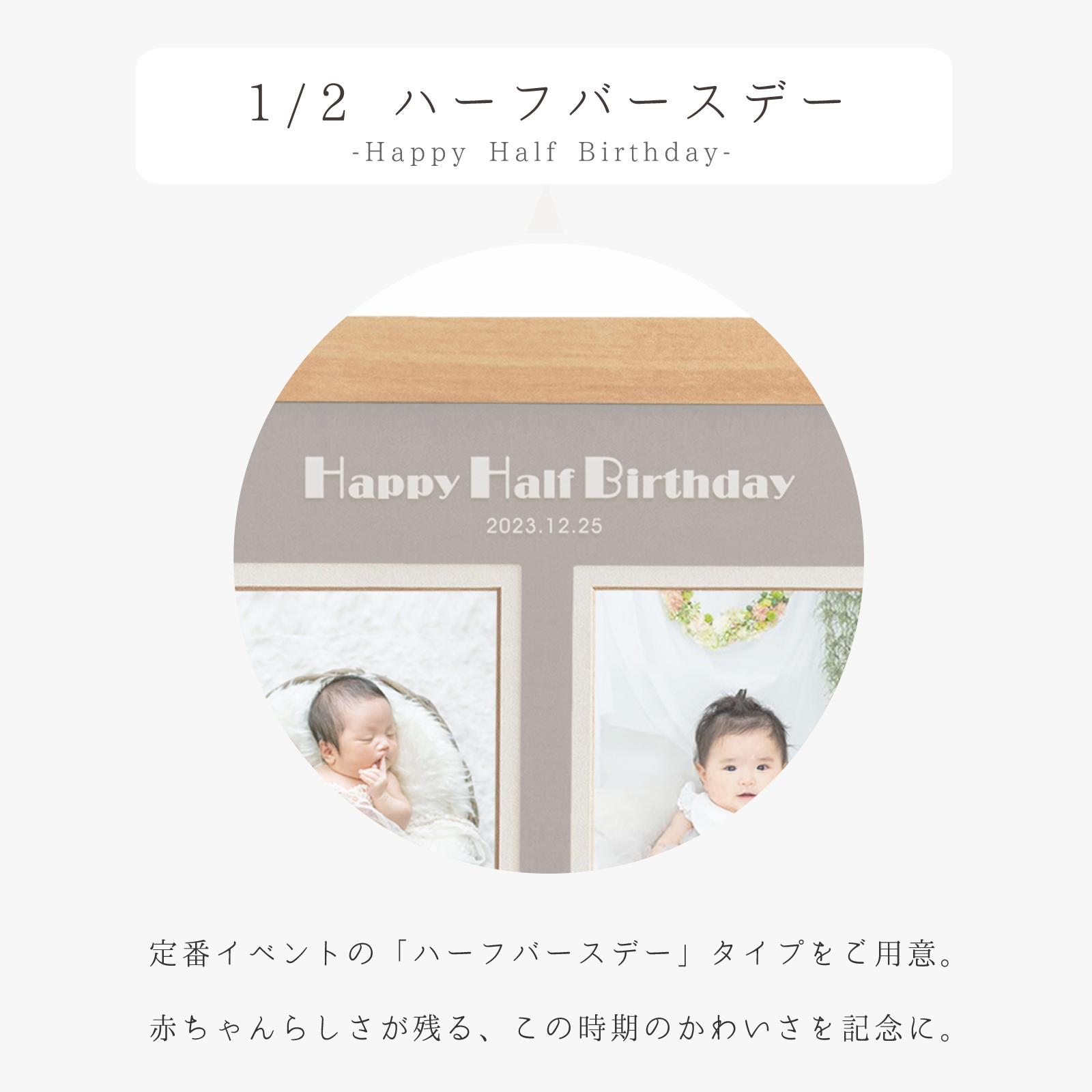1歳誕生日ギフト券 - はじめましてギャラリー・バースデータイプ