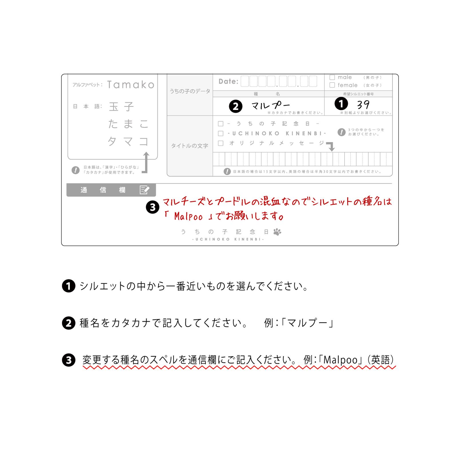 ＜愛犬・愛猫用ギフト券＞うちの子記念日・ムーンフォトスタンド