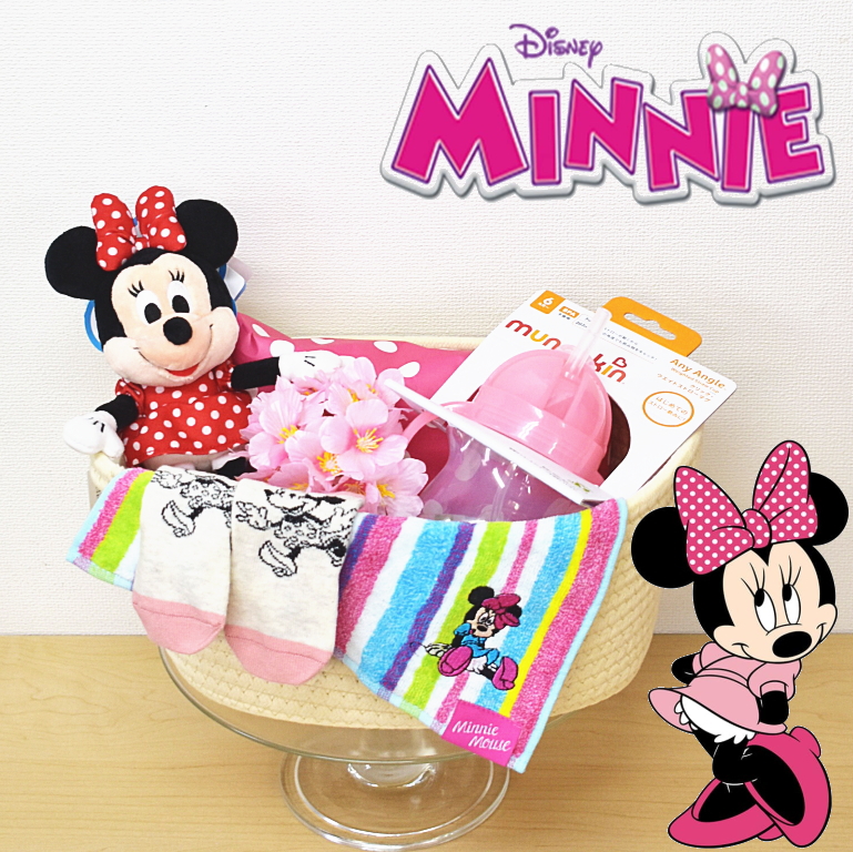 バスケットおむつケーキ6点セット＜ミッキー・ミニー＞